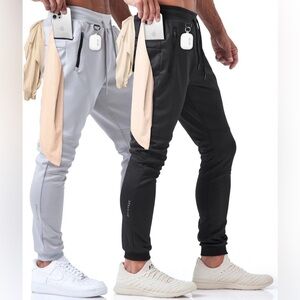 Born Tough Men's Slim Fit Workout Joggers Tapered Gym Running Sweatpants 2